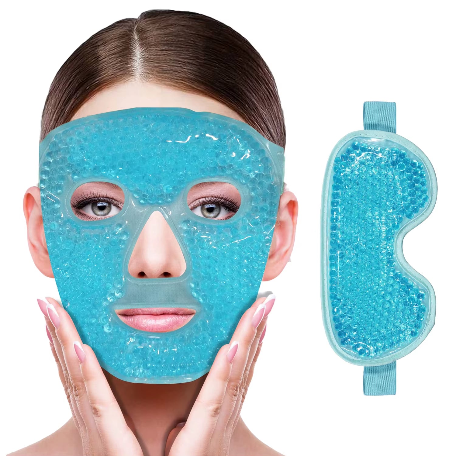 Gel Cooling Ice Face Eye Mask Facial Mask Hot Cold Compress Pack Gel Beads Cold Face Eye Mask Ice Pack,Compress Sleeping Facespa